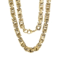 Men's golden Byzantine chain necklace with intricate weave and lobster clasp - 8mm / Bracelet 18CM / Gold