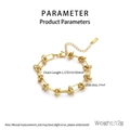 Détail d'un bracelet en acier inoxydable doré avec maillons noués, 170 mm et fermoir mousqueton - Chaîne nouée simple couche / Or (KB188697-Z)
