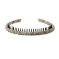 Floral print green headband with orange blossoms and non-slip inner teeth for women - 127 Pattern-Matcha Green