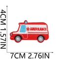 Detailed view of ambulance embroidery patch with dimensions showing 4cm by 7cm - No.7 Ambulance
