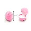 Pink rose-shaped velvet ring box dimensions showing 41mm width and 47mm height - 16# Pink Rose with Leaf