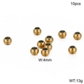 Lot de 10 perles dorées en acier inoxydable poli de 4 mm pour la création de bijoux - Style Rond 4mm (KLJ2281-Z) / Lot de 10 / Doré