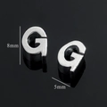 Silver stainless steel letter G pendant 8x5mm for DIY necklace accessories - Silver-Letter G