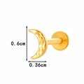 G23 titanium crescent moon body piercing jewelry in golden finish, 0.6cm height - Moon Shape (T2525-5#) / Gold