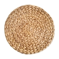 Bohemian style round straw woven wall decor made of natural plant fiber material - Water Hyacinth Round Style (30cm)