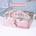 Vintage tin storage box with fairy and animal prints, includes key and combination locks - Large - Flower Fairy (With Padlock)