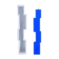 Blue geometric stepped scented candle and silicone DIY candle mold set for home decor - Long Candle 05 (Step Geometric)