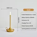 Golden Nordic Aladdin lamp style touch desk light with 1500mAh battery for outdoor camping - Gold