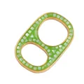 Green soda tab connector with white shell inlay and gold plating for DIY bracelets - Inlaid Tab / Green Shell