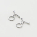 Polished silver color 14k gold-plated OT toggle clasp for DIY jewelry making sets - Platinum Round Curved Bar OT Clasp Style 1 - 2Pcs/Pack