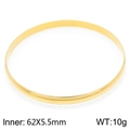 Golden 5.5mm wide polished stainless steel bangle with dimensions 62x5.5mm and 10g weight - Single Gold Polished Bangle (KB187139-LO)