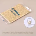 3mm beige glass seed beads for DIY jewelry with detailed macro view and packaging - Beige 3mm