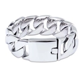 Bracciale cubano da uomo in acciaio inossidabile argento con chiusura a scatola - 21.5cm / Color Acciaio