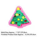 Siliconen kerstboom vorm met afmetingen voor doe-het-zelf taart en chocolade decoratie - Kerstboom Stijl (15-697) / Roze