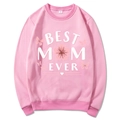 Pink Mama Est 2025 Coquette Hoodie with Best Mom Ever floral graphic flat lay - Pink