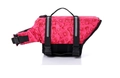 Dog life jacket in rose red with bone patterns and dual reflective safety strips - XXS / Pink Bone Print
