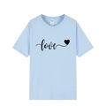 Gildan Softstyle light blue short sleeve T-shirt with black cursive love text print - XS / Light Blue 318 (Black Print)