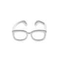 Primer plano detallado de un anillo abierto creativo con forma de gafas en metal plateado - Forma de Gafas (02白K8192) / Plateado