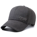 Classic dark grey baseball cap with 3D sports embroidery and curved brim for men - Embroidery Sports Gray