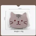 Grey-pink cat-shaped silicone coaster, heat-resistant and non-slip, size 15cm x 13cm - Gray Tabby Cat / 15x13cm