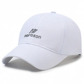 Breathable white baseball cap featuring narason logo with a curved brim and soft top - Adjustable / White