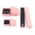 Pink jewelry gift boxes with diamond texture for necklaces, earrings and rings - Long Necklace Box / 4X21X2.2cm / Pink Series Diamond Texture