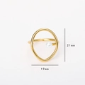 Irregular oval 18k gold plated ring with white pearl detail, 19mm x 21mm size dimensions - 457 Irregular Oval Pearl / Gold