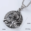 Silver vintage Spartan helmet pendant necklace with 35x45mm dimensions and 30.5g weight - Spartan Warrior Helmet Style (Style 7)