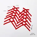 Set of 12 red velvet Christmas bows for tree decoration and DIY gift wrapping - 1.5cm Red / 12 Pack