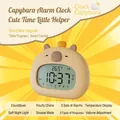 Capybara digital alarm clock with LCD screen temperature display and night light feature - Device Only (Chinese Manual) / App Version (English Week)