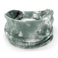 Green tie-dye bohemian elastic cotton wide headband with soft wrinkled fabric texture - 68-Green Tie Dye