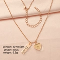 Dettaglio della collana rose gold faith con cuore e dimensioni di lunghezza 40+8,5 cm - Acciaio inossidabile 304 / Oro rosa