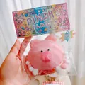 Pink pig squeeze pinch toy in clear packaging measuring 10x10x4cm for stress relief - Big Pig Bun