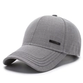 Men's gray baseball cap for middle-aged with metal FASHION tag and stitched brim - Adjustable / Light Gray