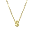 Detailed close-up of a 925 sterling silver gold-plated initial S pendant necklace - Letter S / Gold