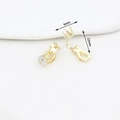 18K gold-plated screw ear clip converter with 6mm clear cubic zirconia stud - Type 7 White Zirconia Triangle Clip 14K Gold