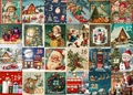 24-day Christmas Advent Calendar puzzle box with vintage holiday illustrations - Retro Oil Painting Christmas Palace Grid Style (PT12)