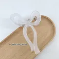 Matte jelly white ribbon bow hair claw clip in 13cm minimalist Korean style - Matte Jelly White