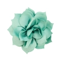Detail of 8cm layered fabric lotus flower in teal blue for DIY hair accessories - Mint Green
