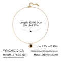Spécifications de taille pour collier pendentif noir en émail et acier inoxydable doré - Style Noir Doré (YYN025012-GB) / Doré