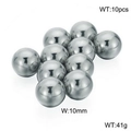 Polierten Edelstahlperlen 10mm 10er Set für DIY Schmuckherstellung Material - Stahlfarbe (10 Stück/Set) (KLJ2275-Z)