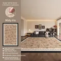 French vintage area rug featuring black floral lines on light brown cashmere texture - 140*200cm / S Imitation Cashmere - Hidden Iris in Mist