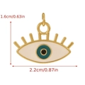 Evil eye jewelry charm with blue enamel and gold plating, dimensions 2.2cm by 1.6cm - 20-Rectangular Evil Eye