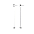 Elegant S925 sterling silver tassel drop earrings featuring sparkling moissanite stones - 2 Carat * 2/No Cert
