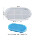 Oval silicone resin mold with grid texture for DIY epoxy tray jewelry storage organizer - Oval Tray - Large
