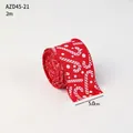 2m x 5cm red Christmas ribbon with white candy cane and dot pattern for gift wrapping - 5CM Red Candy Cane