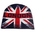 Londen gebreide muts met Britse vlag patroon in marineblauw rood en wit - Eén maat / Letter Stijl
