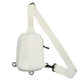 Off-white canvas crossbody chest bag with adjustable strap and multiple D-rings - White
