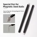 Magnetischer Applikator-Stift für 0,4 mm Nailart Stahlkugeln mit zwei schwarzen Stiften - Spezieller Magnetstift für Stahlkugeln