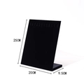 L-shaped black velvet jewelry display stand for necklaces and earrings, 25cm height - Small Necklace Board / Black